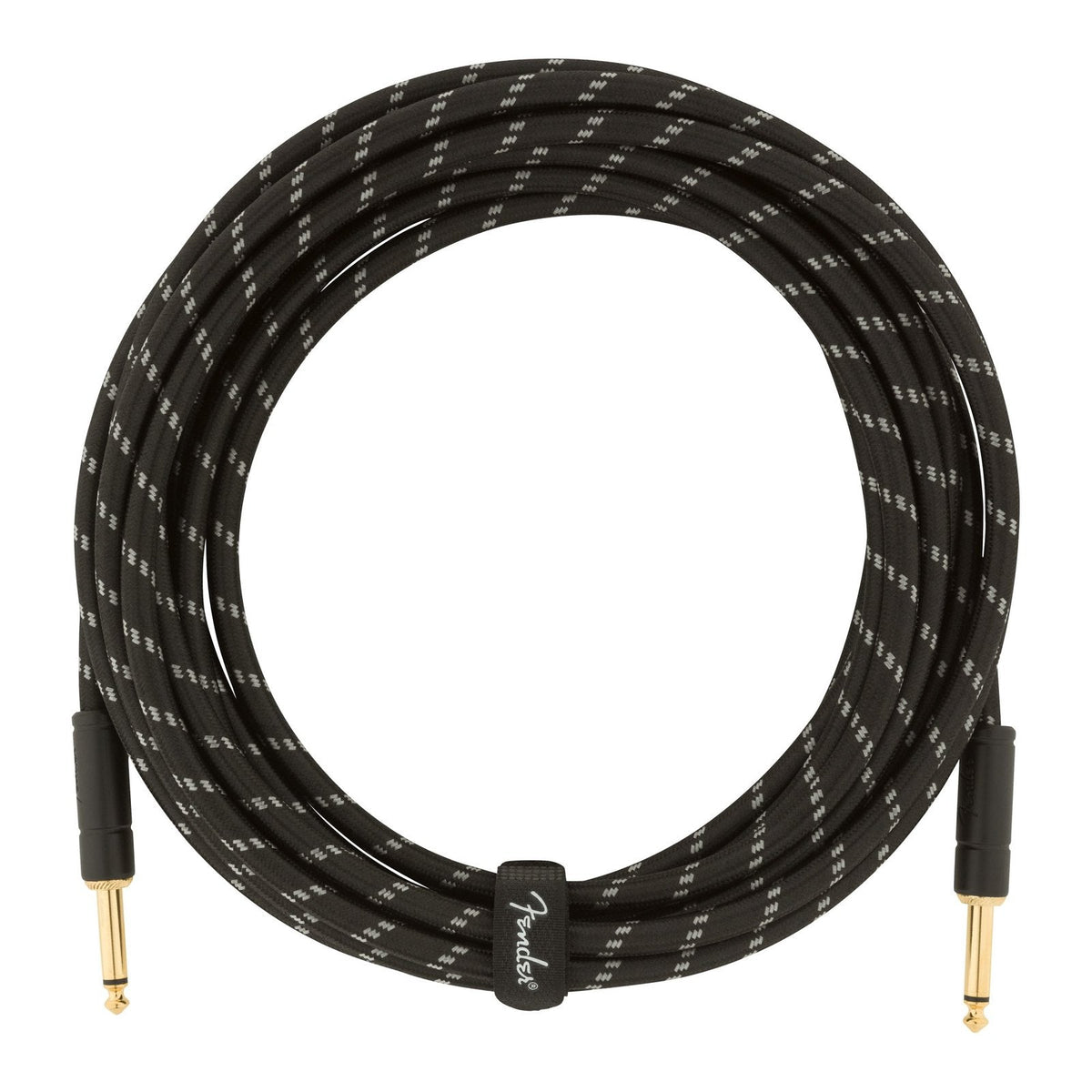 Dây Cáp Guitar Fender Deluxe Series Tweed Instrument Cable – 5,7m (18,6ft), Thẳng - Thẳng, Black Tweed