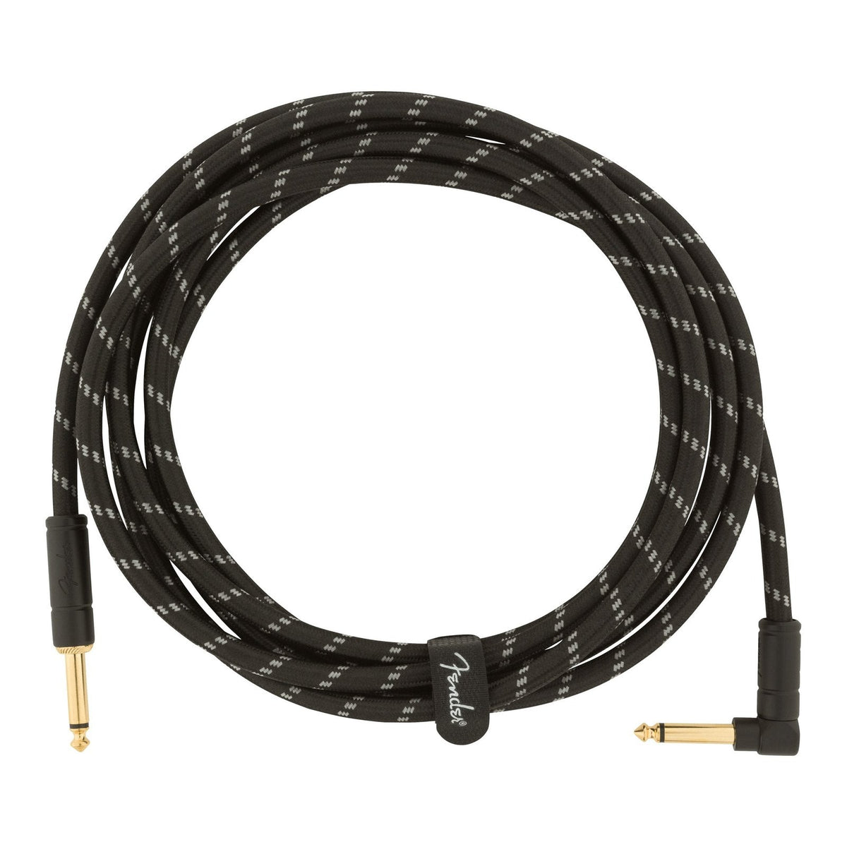 Dây Cáp Guitar Fender Deluxe Series Tweed Instrument Cable – 3m (10ft), Thẳng - Vuông, Black Tweed