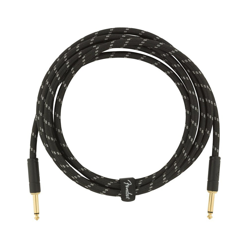 Dây Cáp Guitar Fender Deluxe Series Tweed Instrument Cable – 3m (10ft), Thẳng - Thẳng, Black Tweed