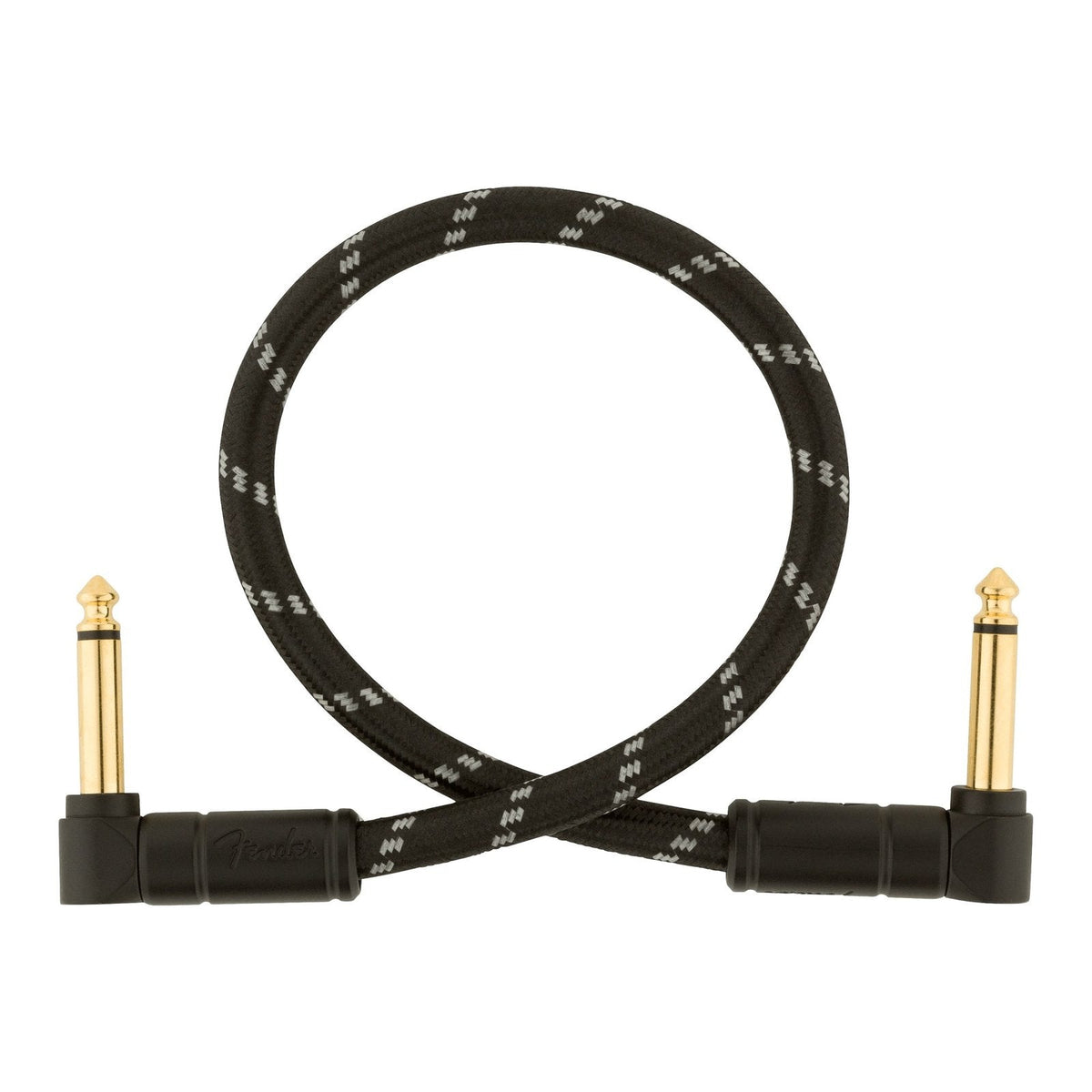 Dây Cáp Guitar Fender Deluxe Series Tweed Instrument Cable – 30cm (1ft), Vuông - Vuông, Black Tweed