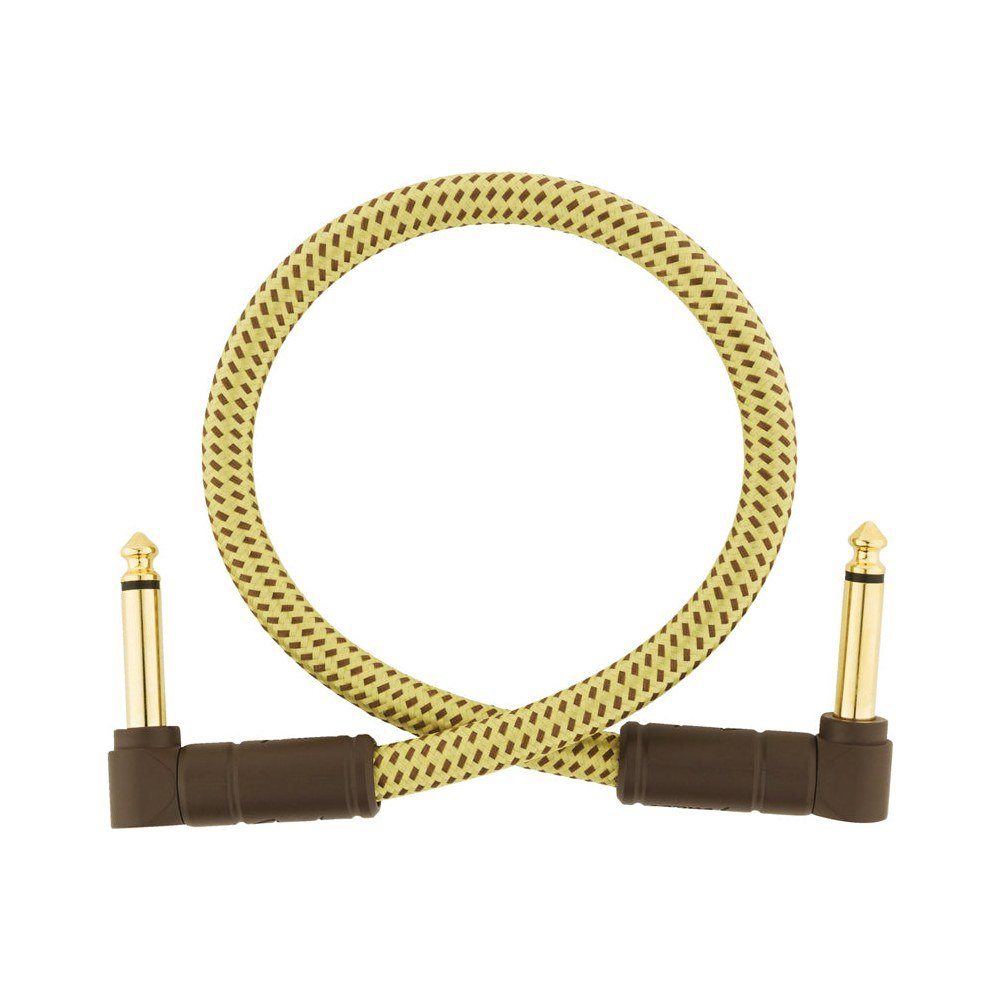 Dây Cáp Guitar Fender Deluxe Series Tweed Instrument Cable – 30cm (1ft), Vuông - Vuông, Tweed