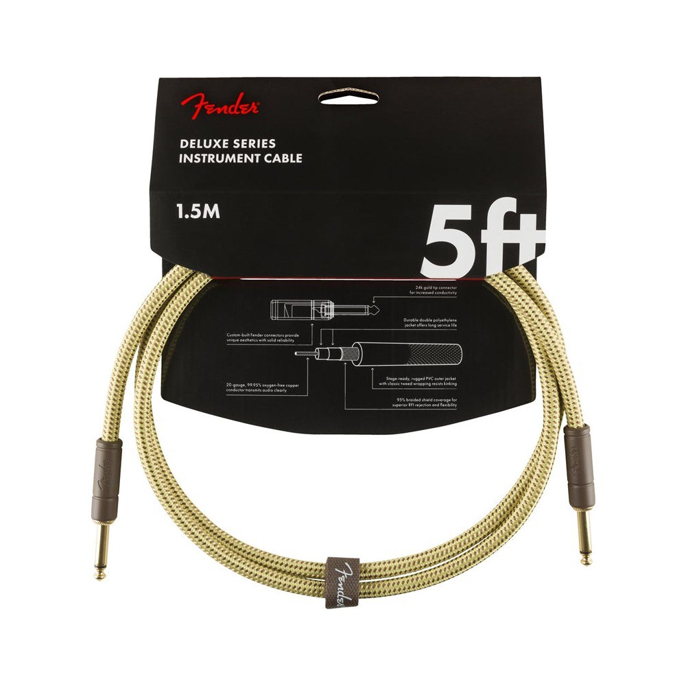 Dây Cáp Guitar Fender Deluxe Series Tweed Instrument Cable – Tweed