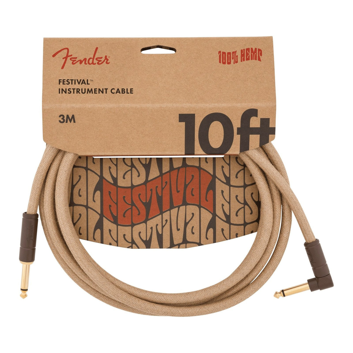 Dây Cáp Guitar Fender Festival Instrument Cable – 3m (10ft), Thẳng - Vuông, Natural