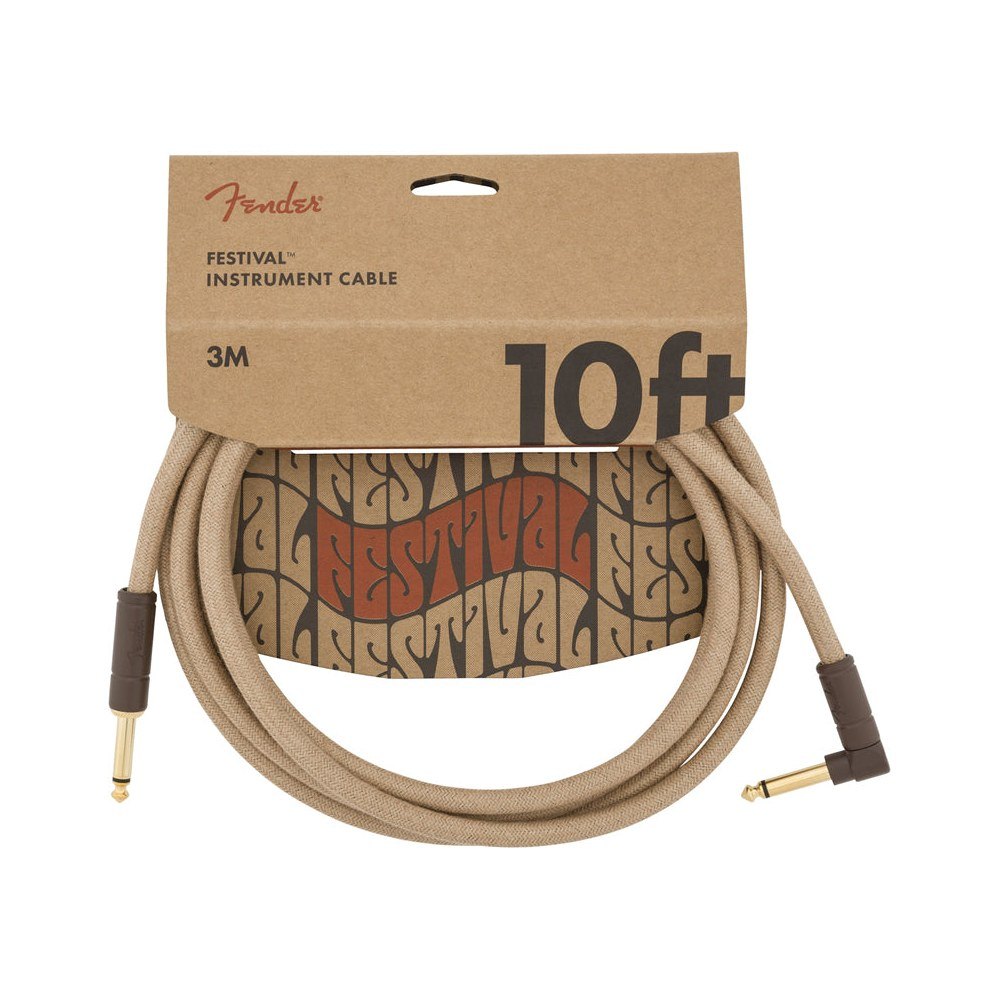 Dây Cáp Guitar Fender Festival Instrument Cable – 3m (10ft), Thẳng - Vuông, Natural