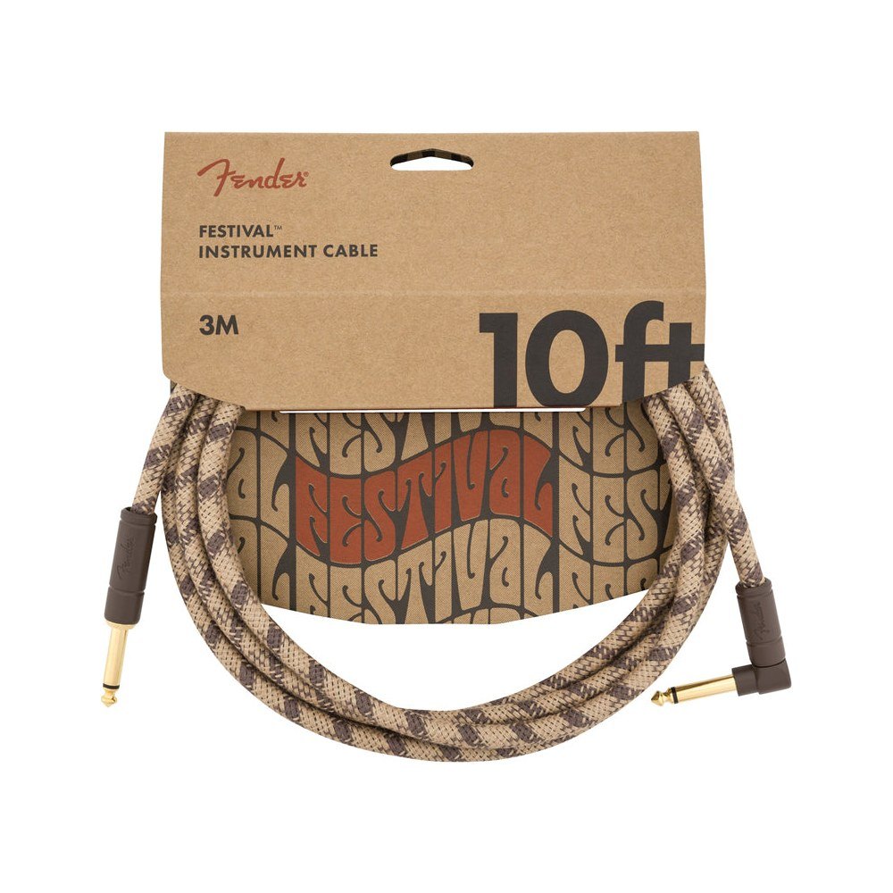Dây Cáp Guitar Fender Festival Instrument Cable – 3m (10ft), Thẳng - Vuông, Brown Stripe