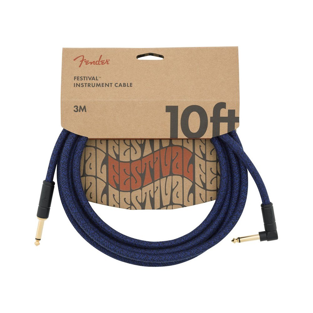 Dây Cáp Guitar Fender Festival Instrument Cable – 3m (10ft), Thẳng - Vuông, Blue Dream