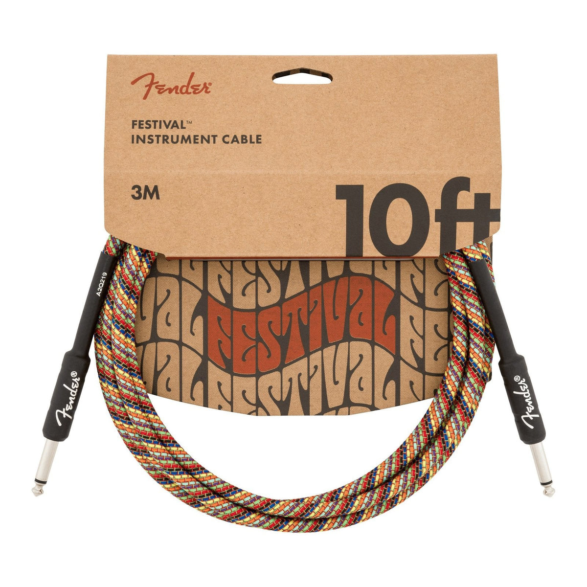 Dây Cáp Guitar Fender Festival Instrument Cable – 3m (10ft), Thẳng - Thẳng, Rainbow