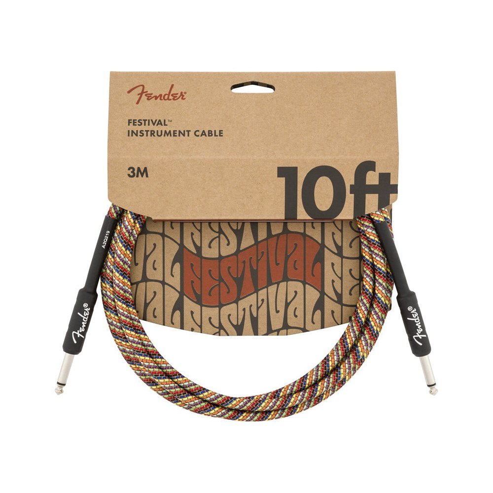 Dây Cáp Guitar Fender Festival Instrument Cable – 3m (10ft), Thẳng - Thẳng, Rainbow