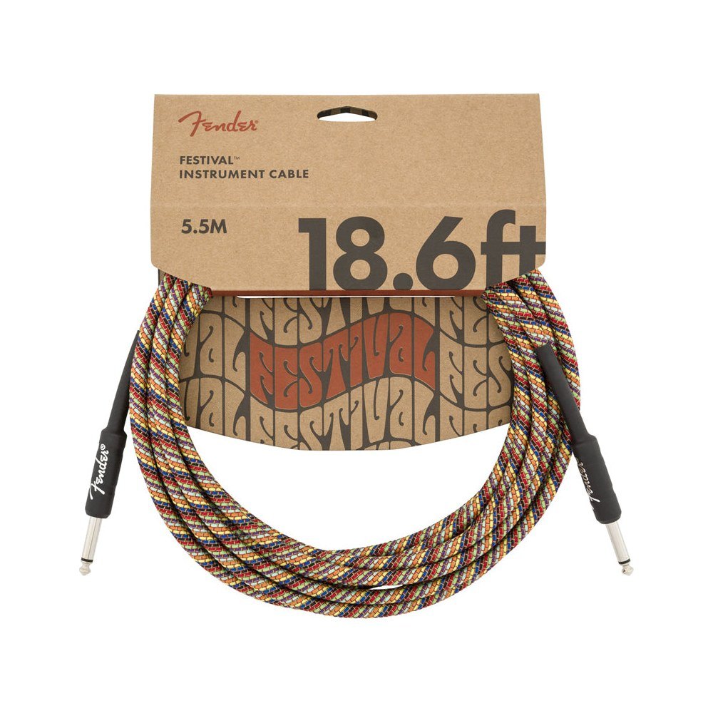 Dây Cáp Guitar Fender Festival Instrument Cable – 5,7m (18,6ft), Thẳng - Thẳng, Rainbow