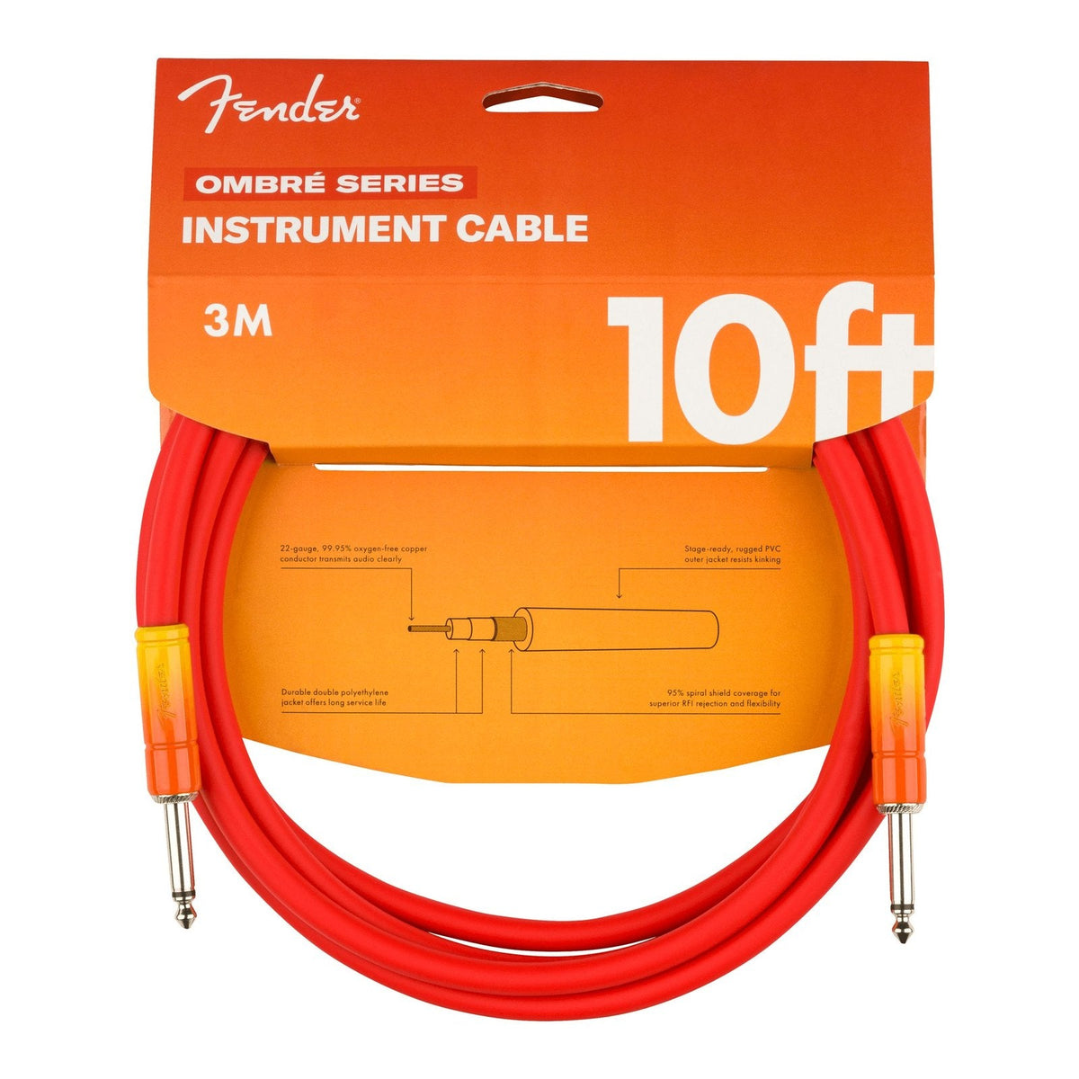 Dây Cáp Guitar Fender Ombré Instrument Cable 10ft – Tequila Sunrise