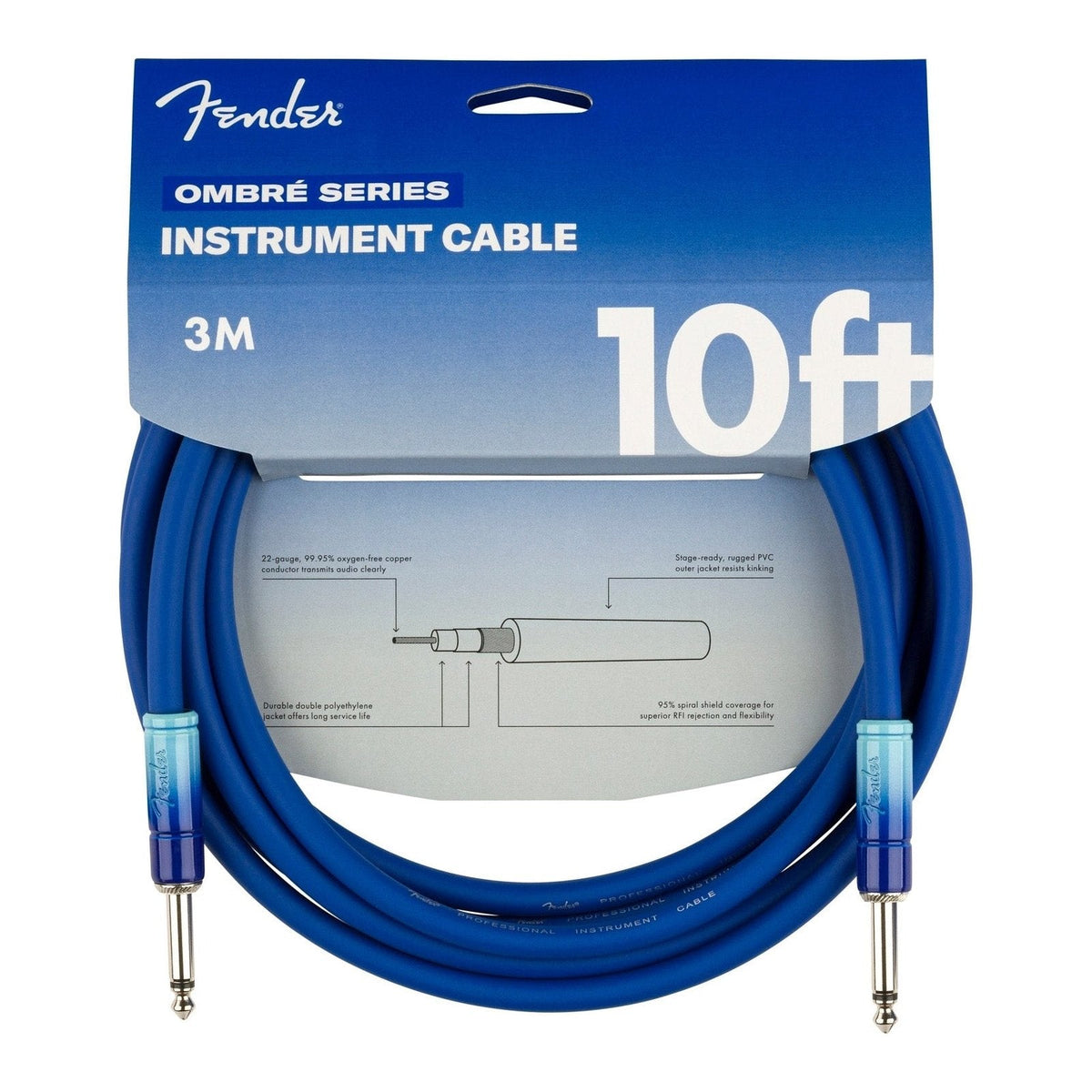 Dây Cáp Guitar Fender Ombré Instrument Cable 10ft – Belair Blue