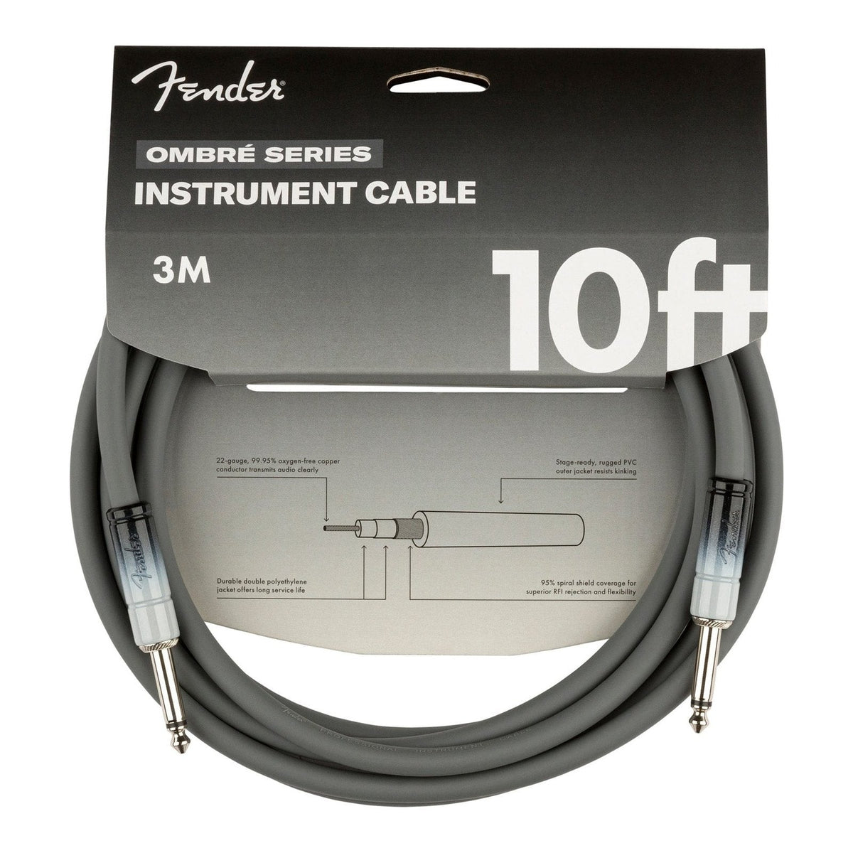 Dây Cáp Guitar Fender Ombré Instrument Cable 10ft – Silver Smoke
