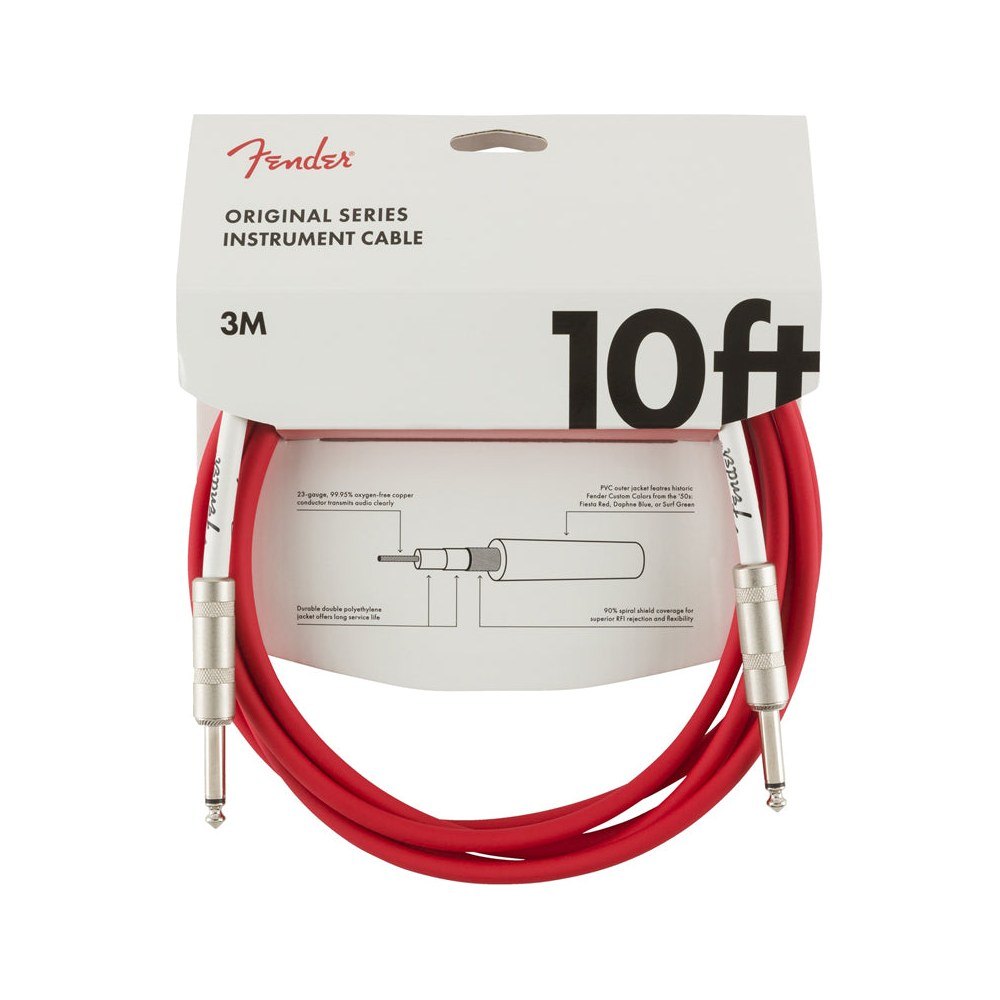 Dây Cáp Guitar Fender Original Series Instrument Cable – 3m (10ft), Fiesta Red