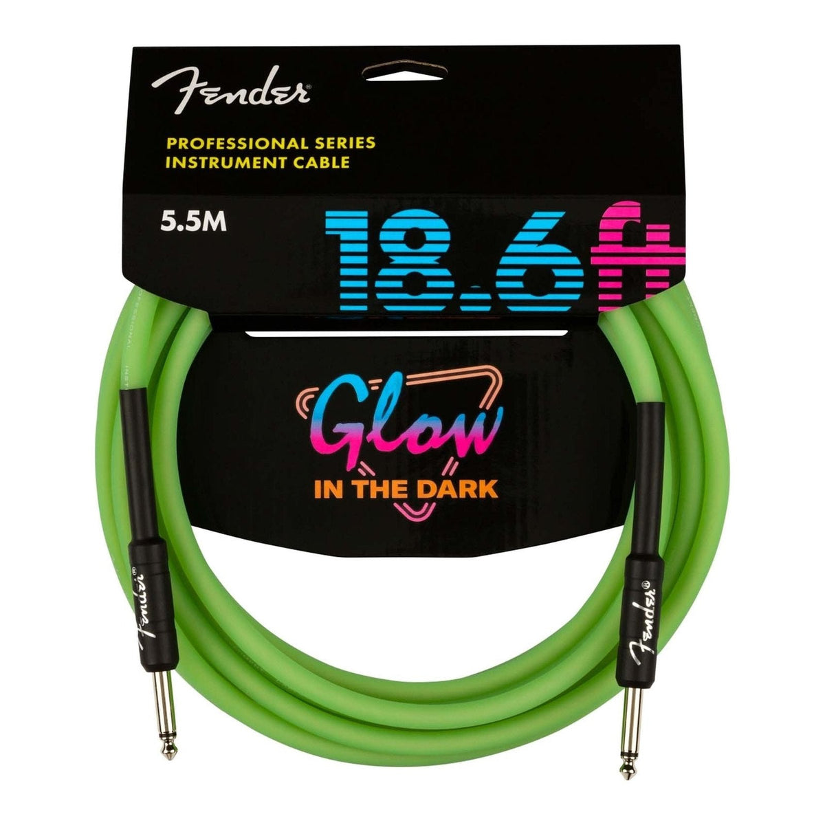 Dây Cáp Guitar Fender Professional Series Instrument Cable – 5,7m (18,6ft), Thẳng - Thẳng, Green