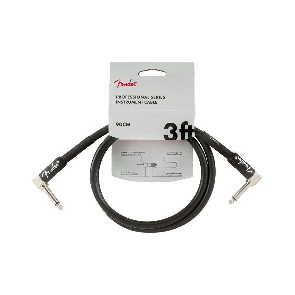 Dây Cáp Guitar Fender Professional Series Instrument Cable – 91cm (3ft), Vuông - Vuông, Black