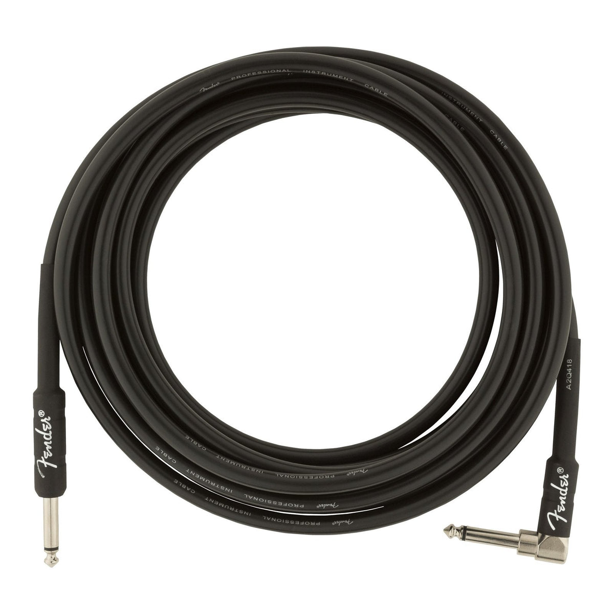 Dây Cáp Guitar Fender Professional Series Instrument Cable – 4,6m (15ft), Thẳng - Vuông, Black