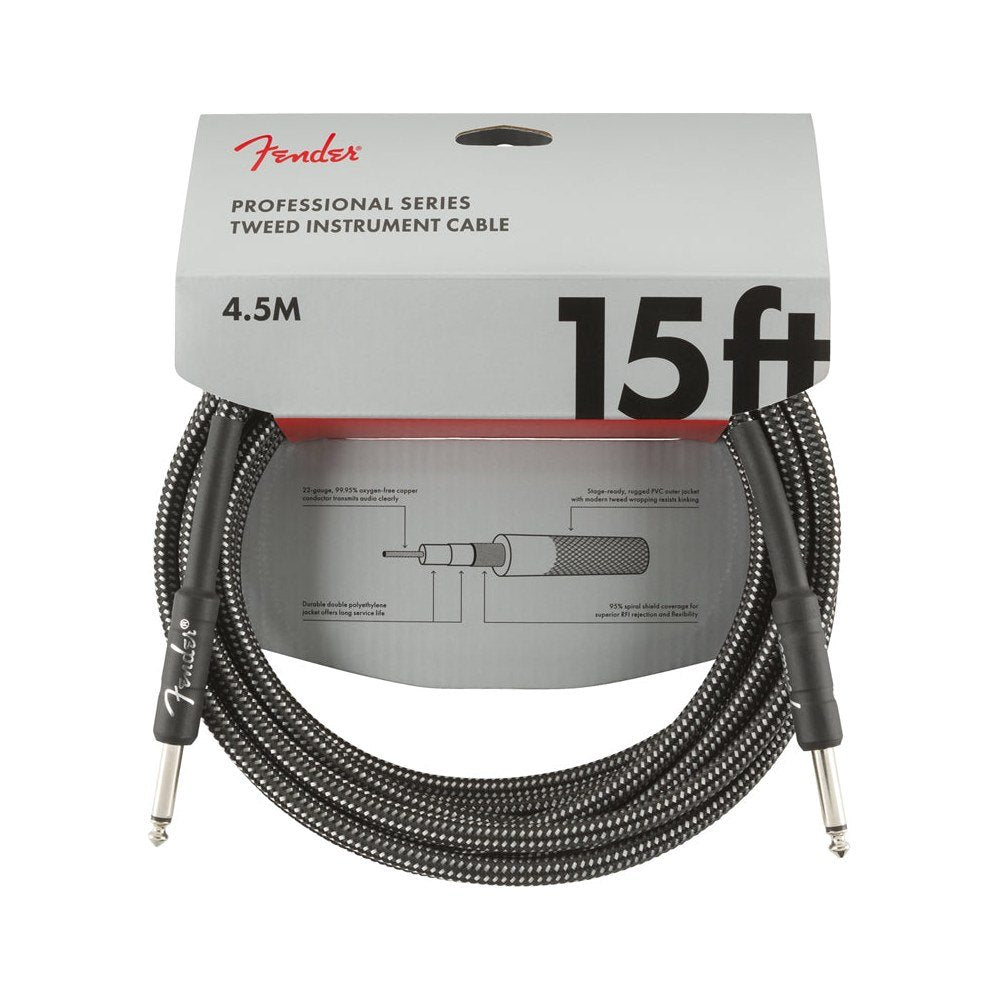 Dây Cáp Guitar Fender Professional Series Instrument Cable – Gray Tweed