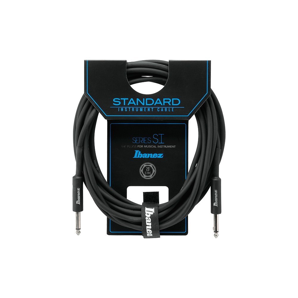 Dây Cáp Guitar Ibanez SI Series (SI10, SI20, Patch SI) – 6,1m (20ft), Thẳng - Thẳng, Black