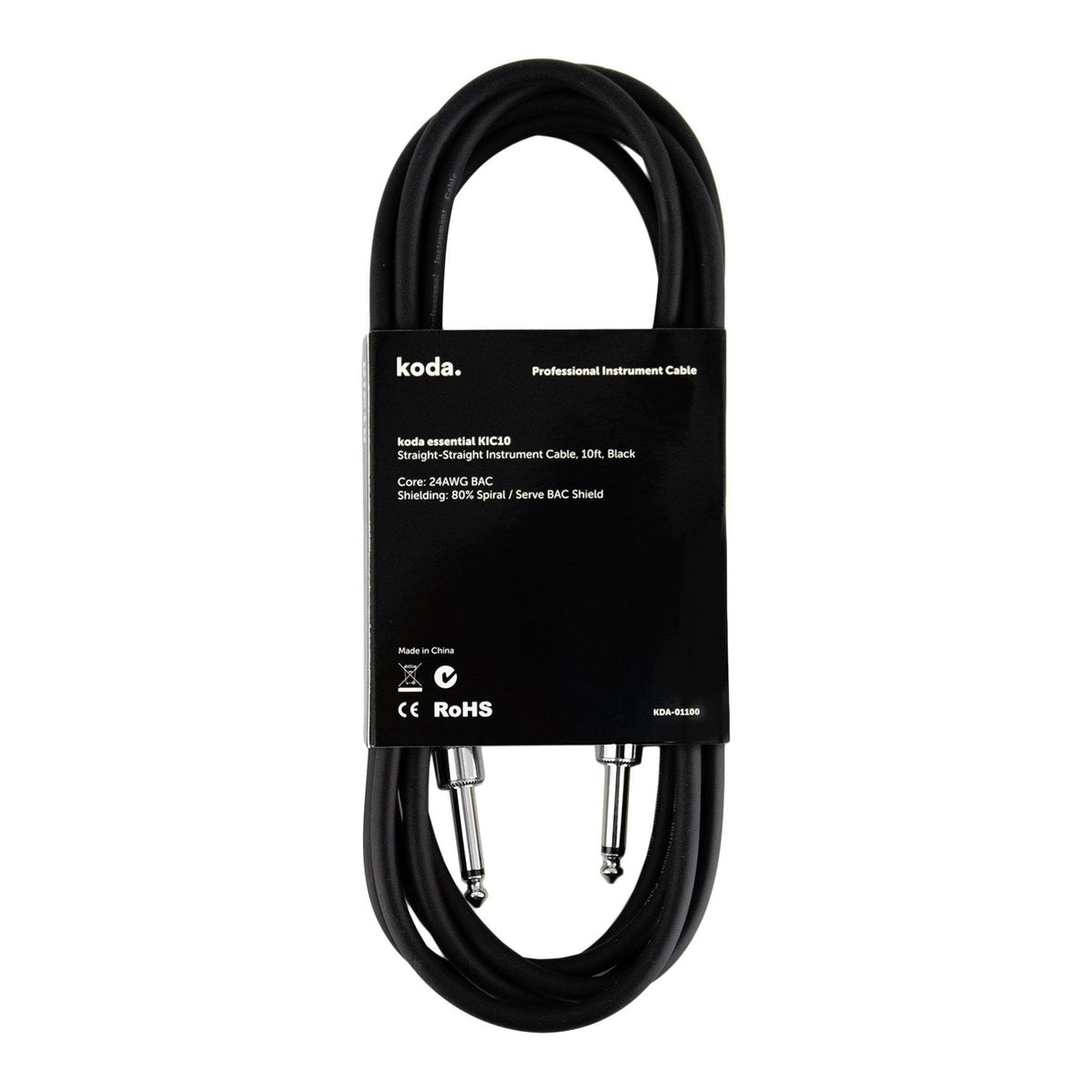 Dây Cáp Guitar koda essential KIC Instrument Cable – 3m (10ft), Thẳng - Thẳng