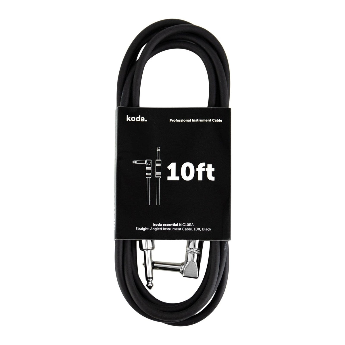 Dây Cáp Guitar koda essential KIC Instrument Cable – 3m (10ft), Thẳng - Vuông