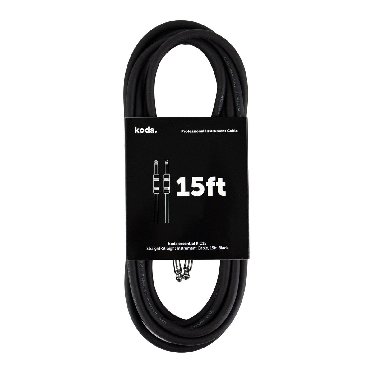 Dây Cáp Guitar koda essential KIC Instrument Cable – 4,6m (15ft), Thẳng - Thẳng