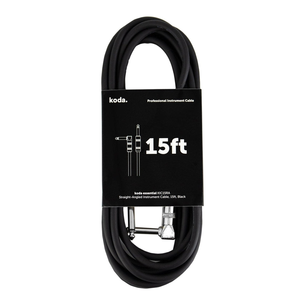 Dây Cáp Guitar koda essential KIC Instrument Cable – 4,6m (15ft), Thẳng - Vuông