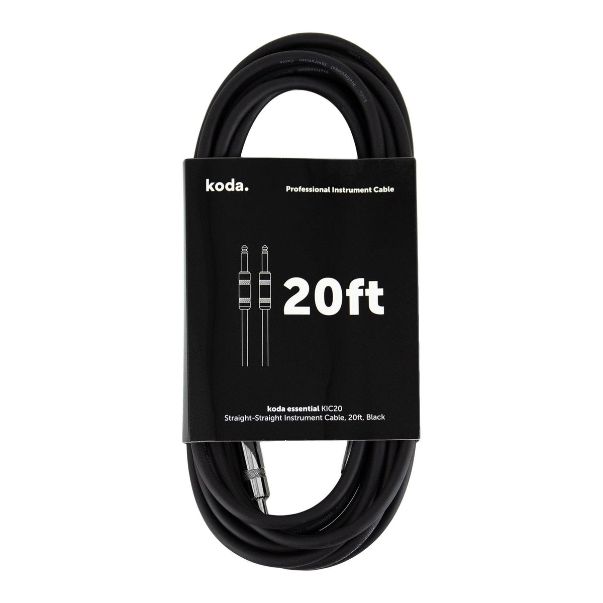Dây Cáp Guitar koda essential KIC Instrument Cable – 6,1m (20ft), Thẳng - Thẳng