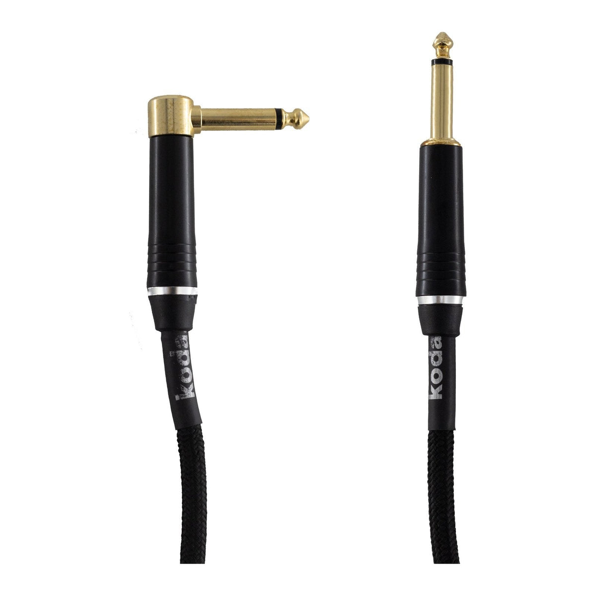 Dây Cáp Guitar koda plus KIC Instrument Cable – 3m (10ft), Thẳng - Vuông, Black Tweed