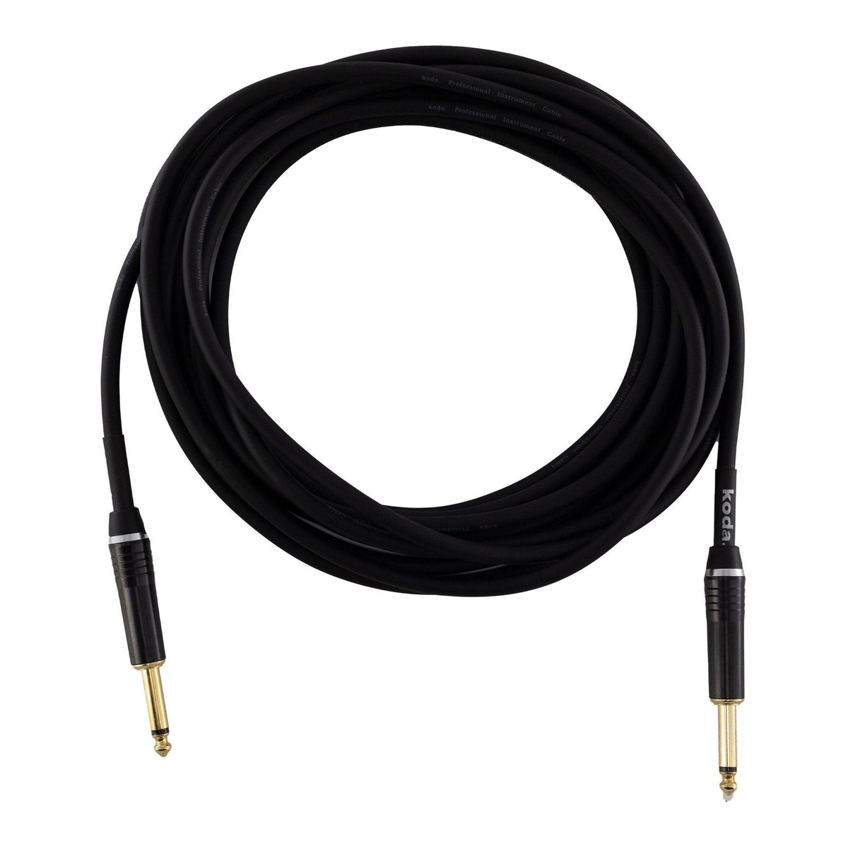 Dây Cáp Guitar koda plus KIC Instrument Cable – 6,1m (20ft), Thẳng - Thẳng, Black
