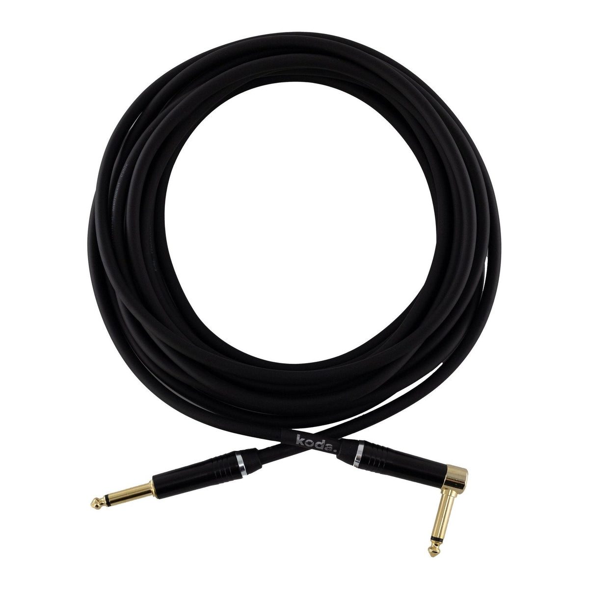 Dây Cáp Guitar koda plus KIC Instrument Cable – 6,1m (20ft), Thẳng - Vuông, Black