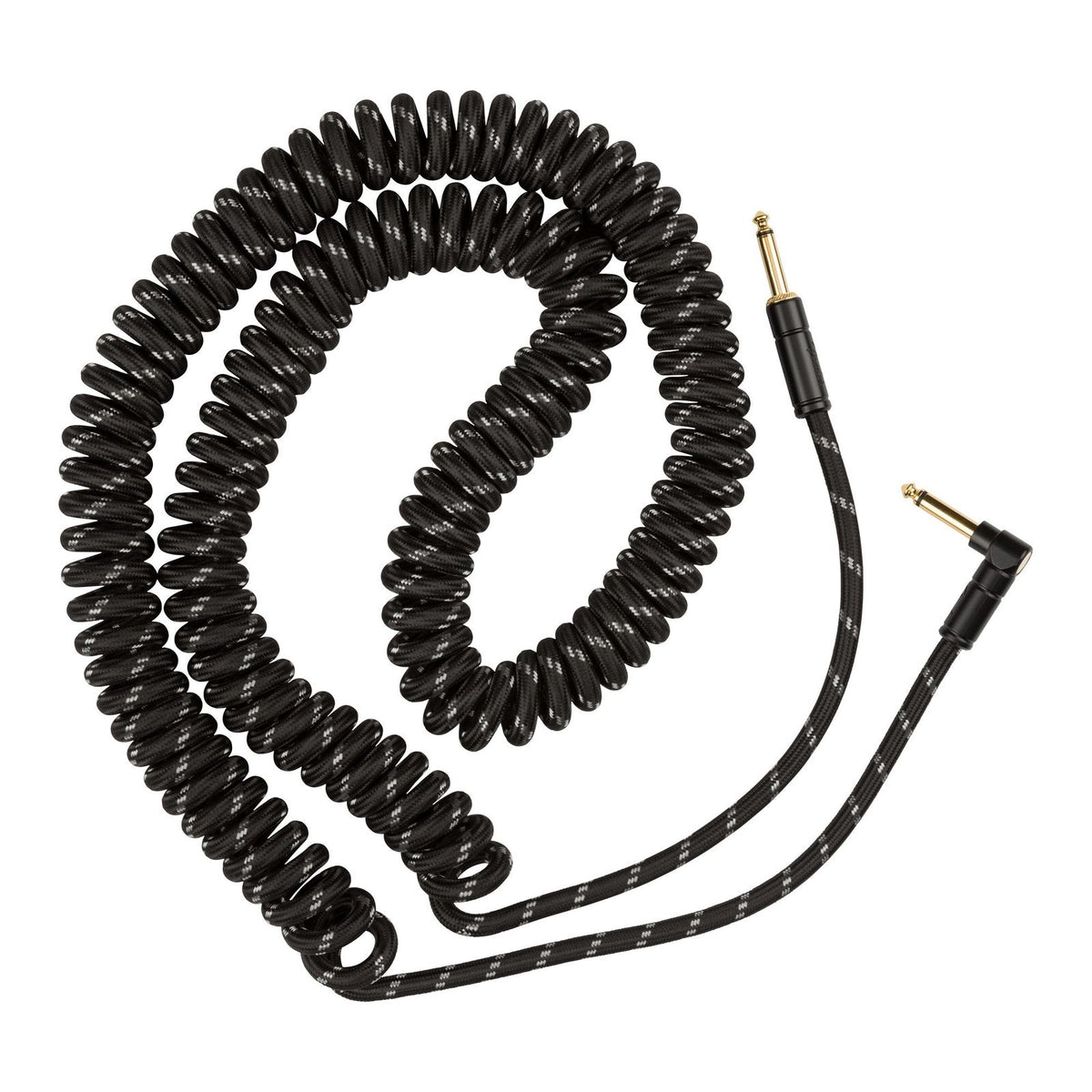 Dây Cáp Guitar Xoắn Fender Deluxe Series Tweed Coil Cable 30ft – Black Tweed