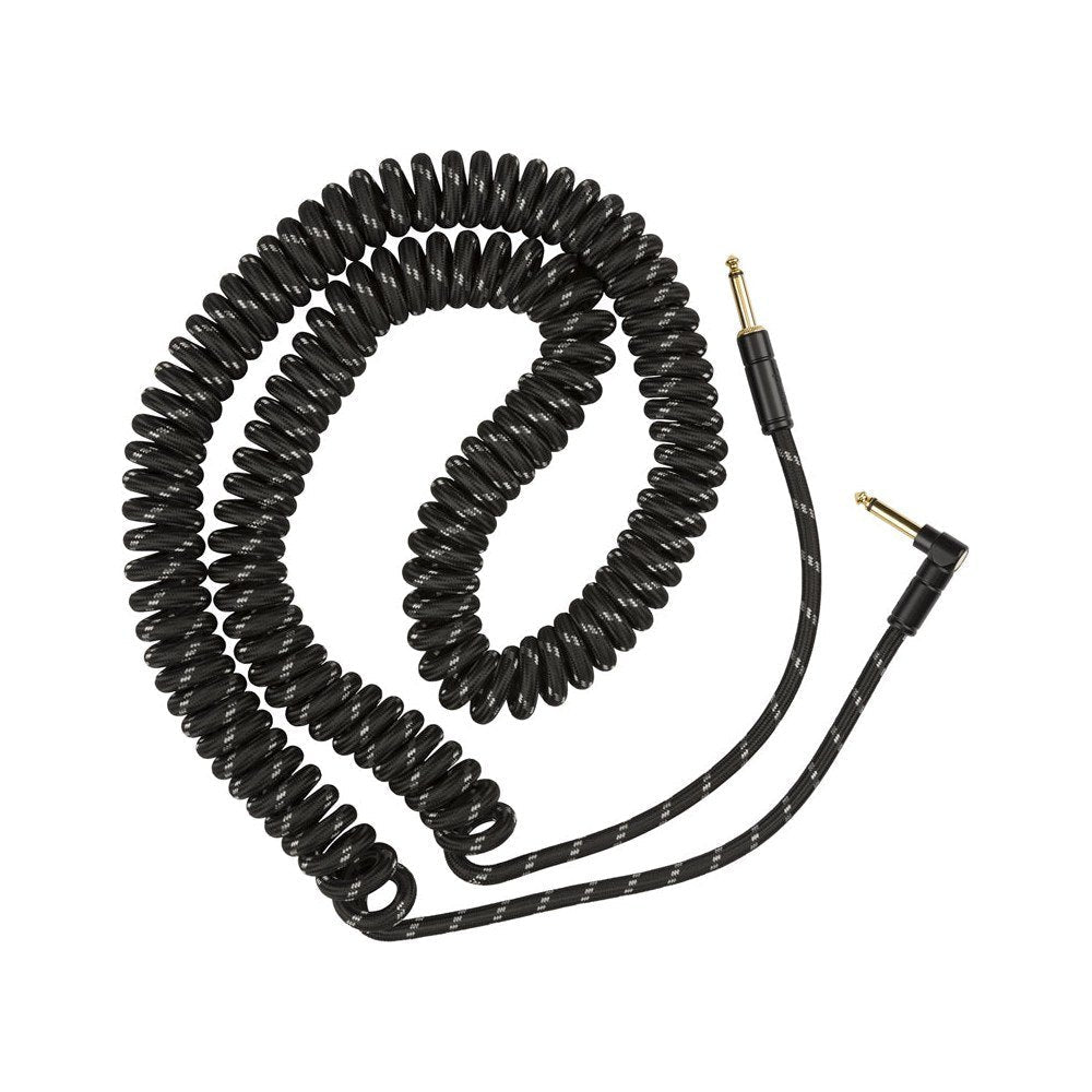 Dây Cáp Guitar Xoắn Fender Deluxe Series Tweed Coil Cable 30ft – Black Tweed
