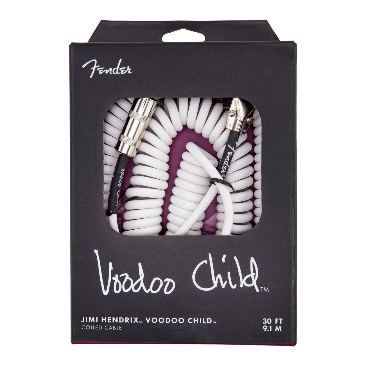 Dây Cáp Guitar Xoắn Fender Jimi Hendrix Voodoo Child 30ft – White