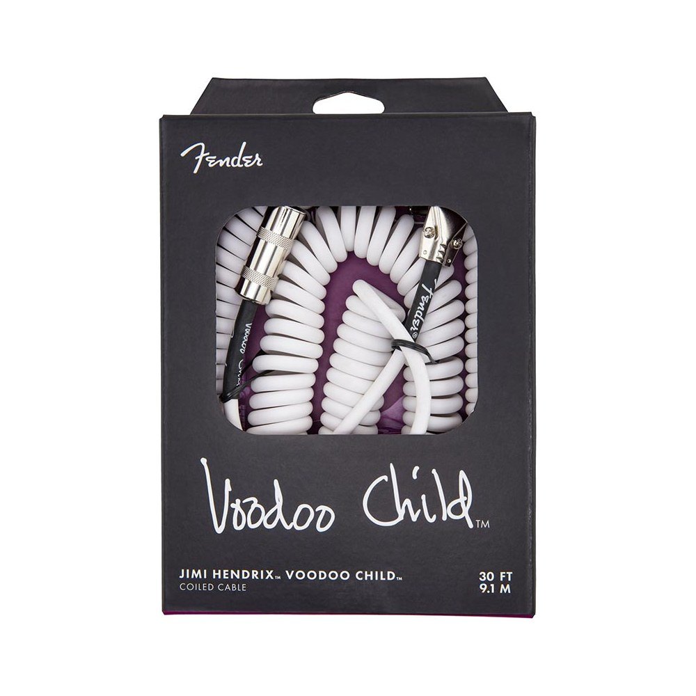 Dây Cáp Guitar Xoắn Fender Jimi Hendrix Voodoo Child 30ft – White