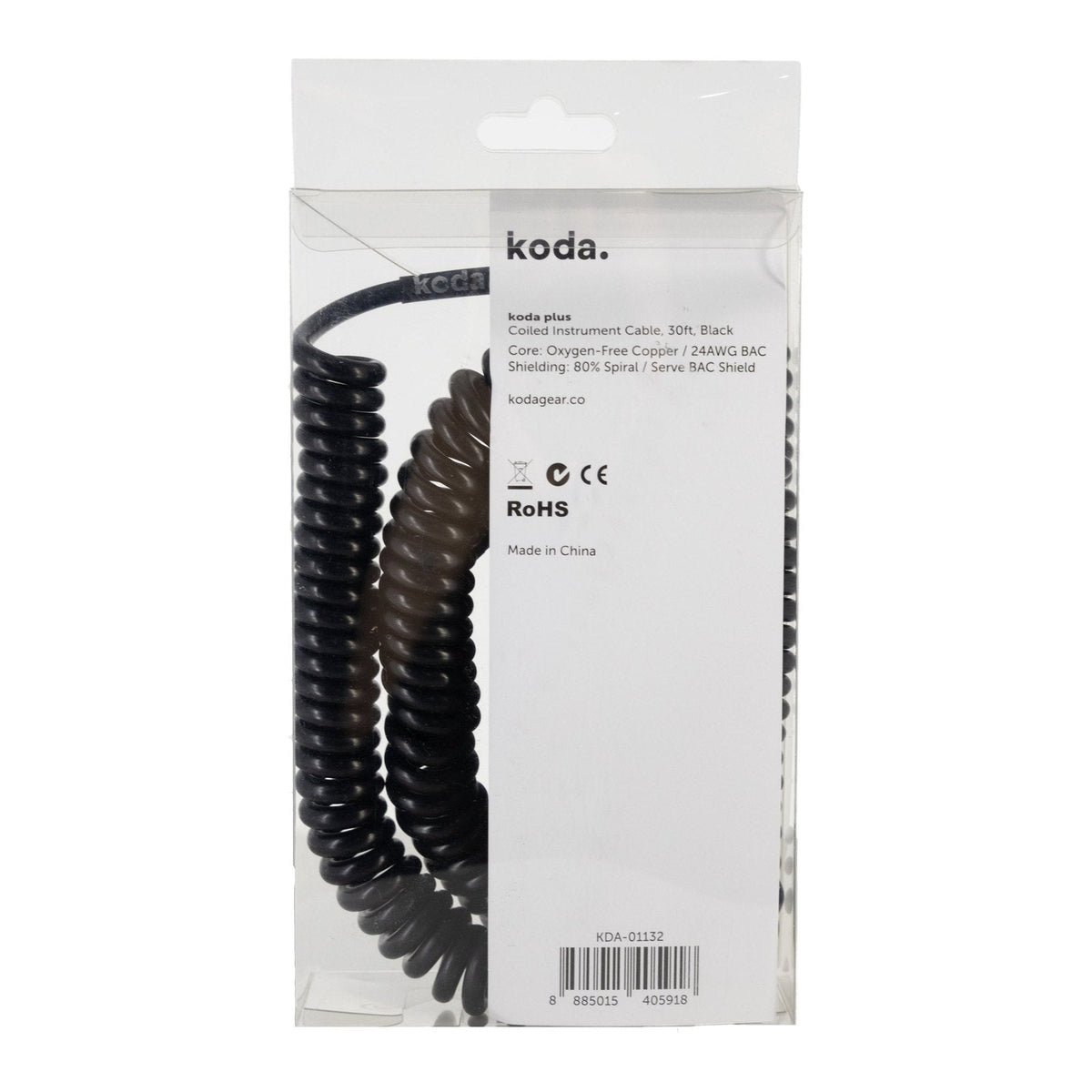 Dây Cáp Guitar Xoắn koda plus Coiled Instrument Cable 30ft – KDA-01132