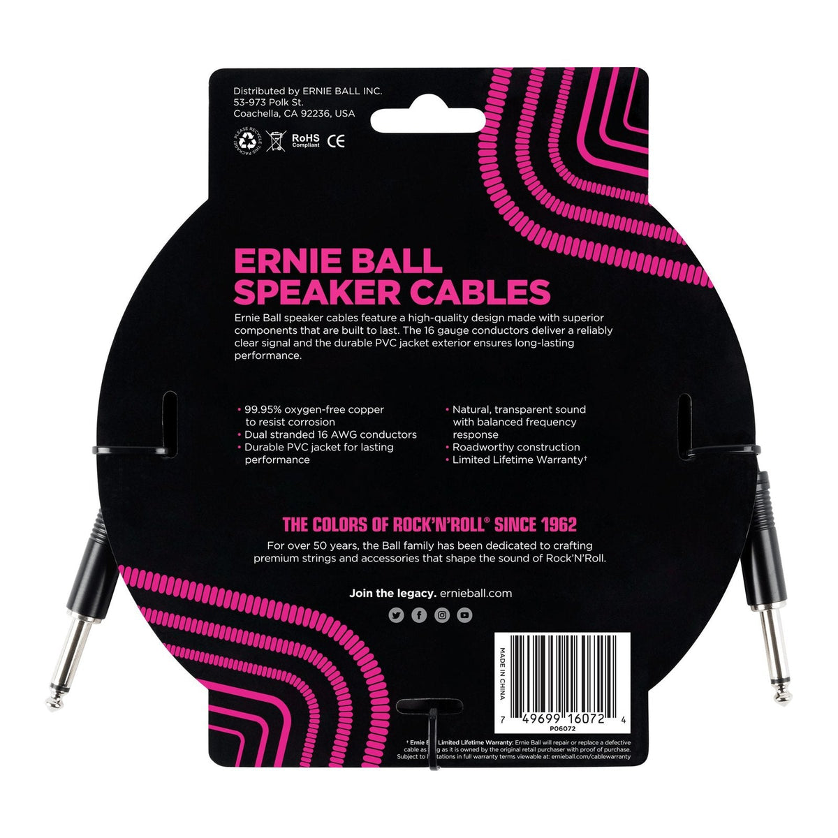 Dây Cáp Loa Ernie Ball Classic Speaker Cable – 1,8m (6ft)
