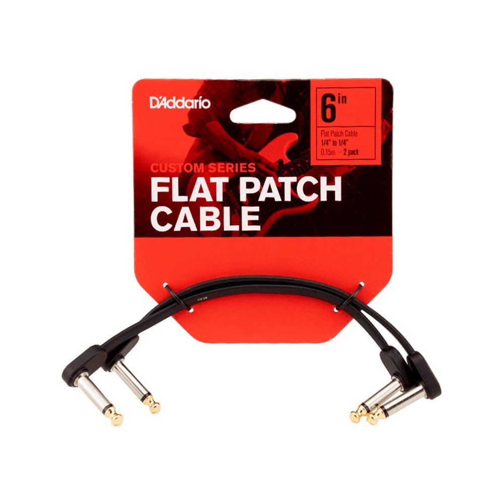 Dây Cáp Patch Pedal D'Addario Flat Patch Cable PW-FPRR – 15cm (6 inch) – Bộ 2 sợi, Vuông dẹt - Vuông dẹt