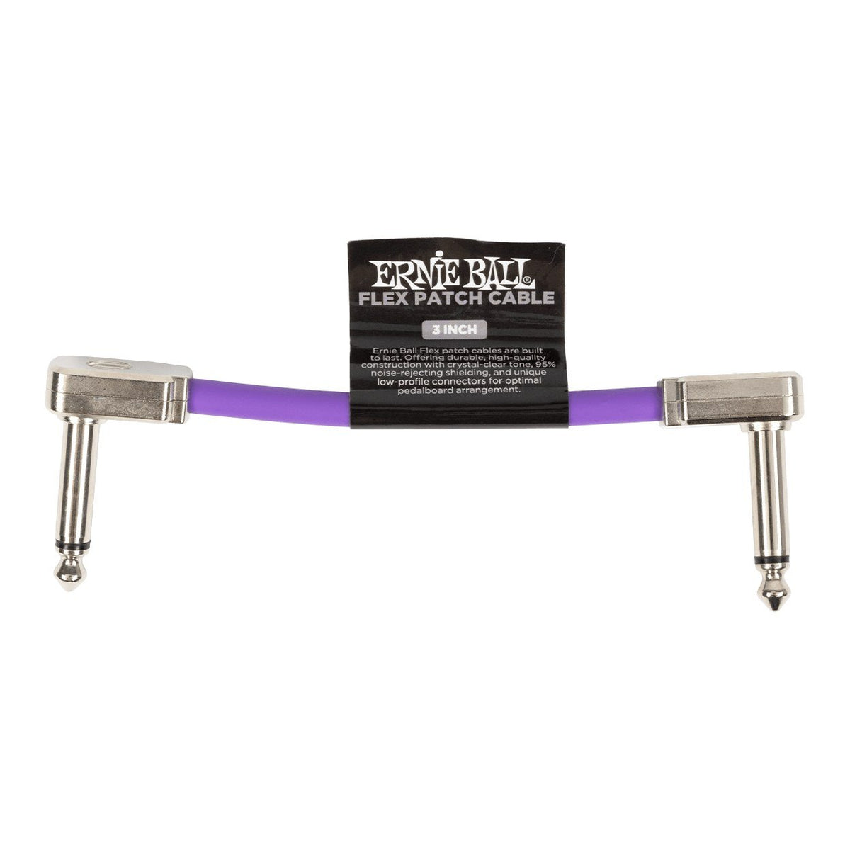 Dây Cáp Patch Pedal Ernie Ball Flex Patch Cable – 8cm (3 inch), Purple