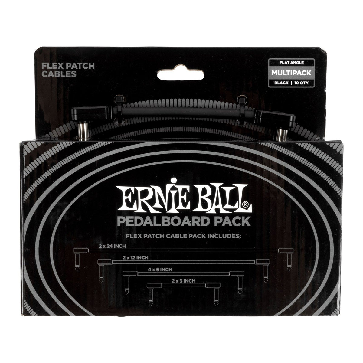 Dây Cáp Patch Pedal Ernie Ball Flex Patch Cable – Multi-pack 10 sợi, Black