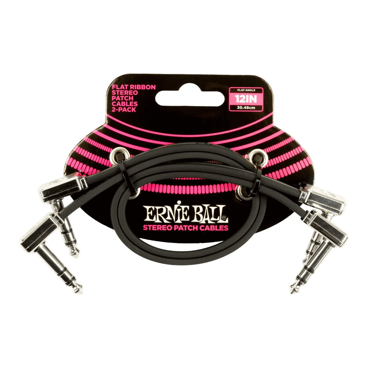 Dây Cáp Patch Stereo TRS Ernie Ball Flat Ribbon Stereo Patch Cable – 30cm (12 inch) – Bộ 2 sợi