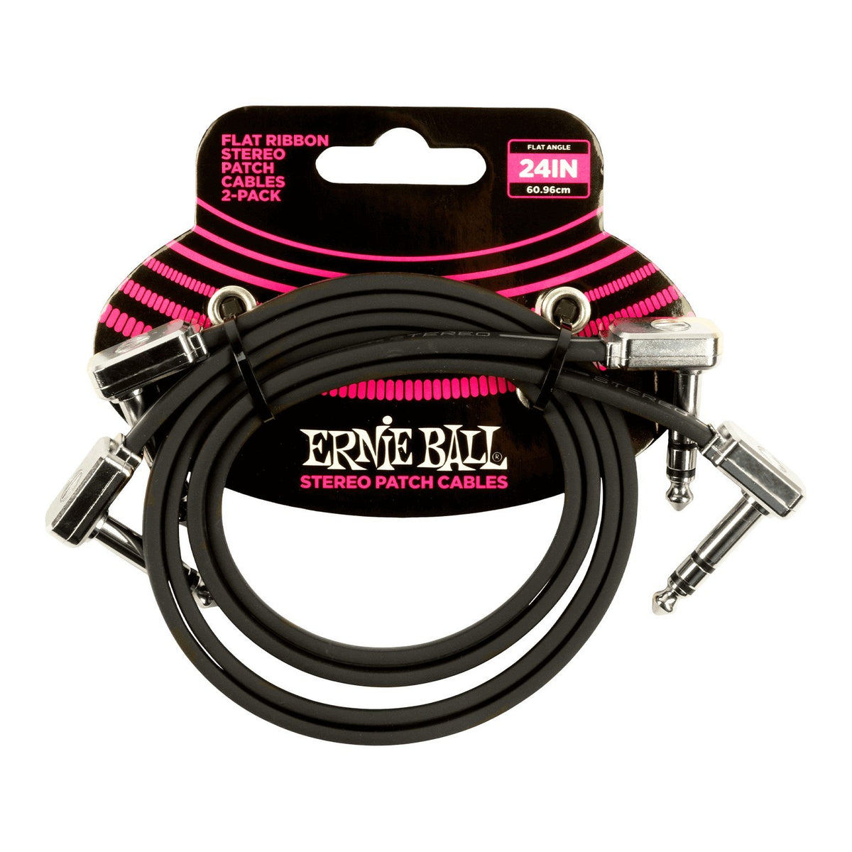 Dây Cáp Patch Stereo TRS Ernie Ball Flat Ribbon Stereo Patch Cable – 61cm (24 inch) – Bộ 2 sợi