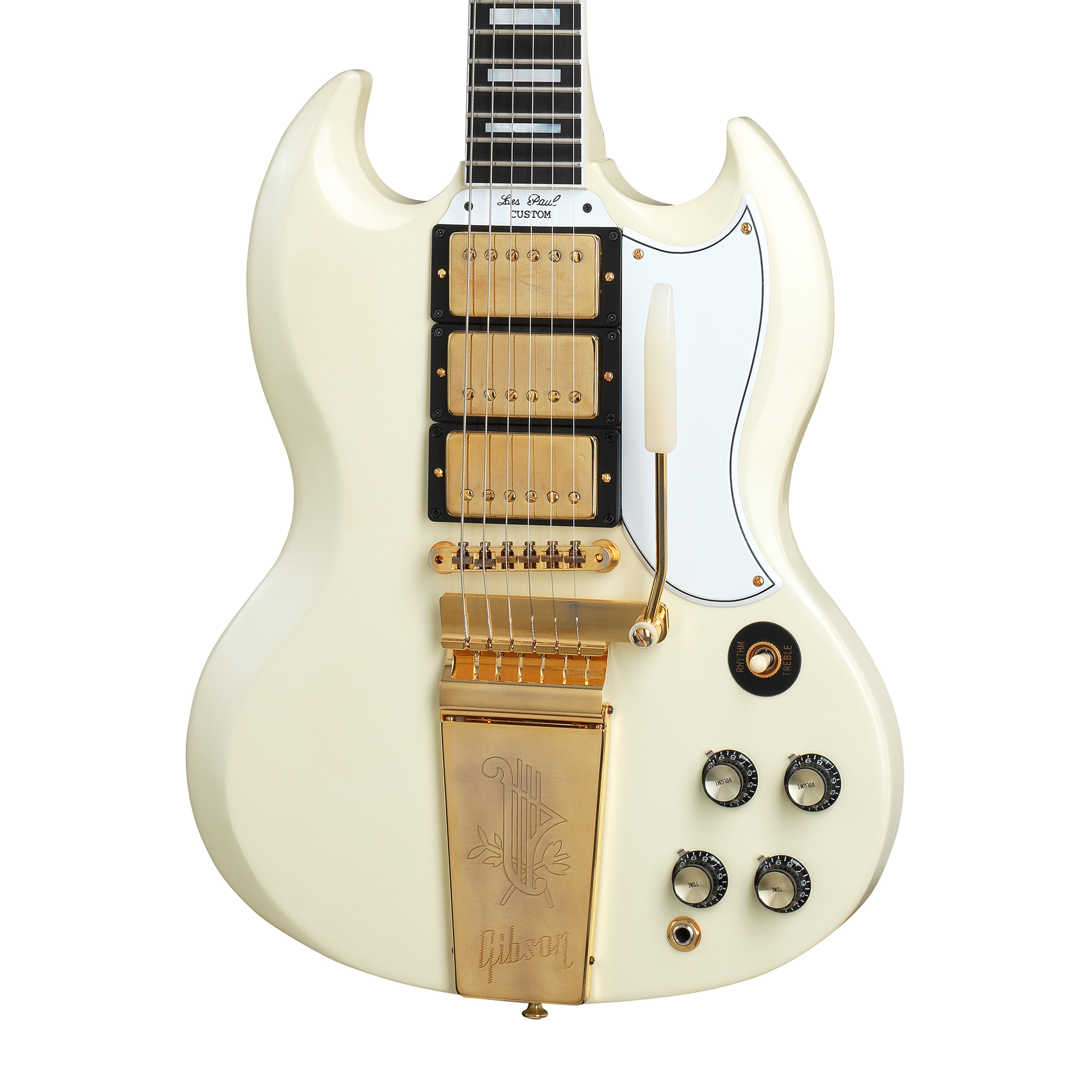 Đàn Guitar Điện Gibson 1963 Les Paul SG Custom Reissue with Maestro Vibrola, Classic White