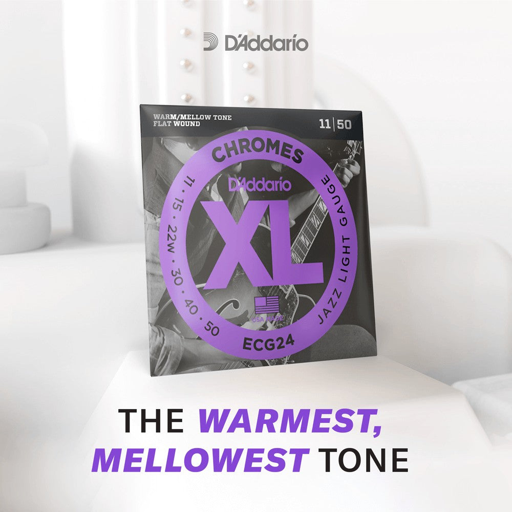 Bộ dây D'Addario ECG24 XL Chromes 11-50 – tiếng ấm, dịu nhất của hãng (theo D'Addario)