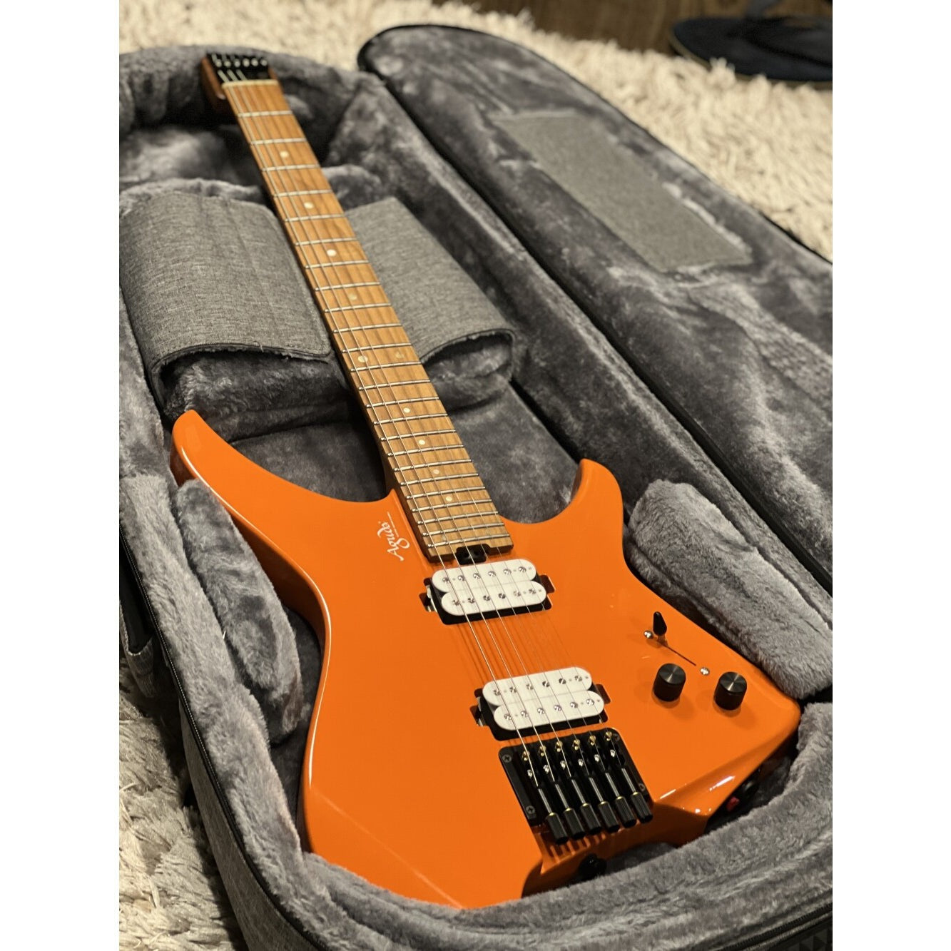 Đàn Guitar Điện Aguda Music Boy Pro HSS Maple Fingerboard Orange