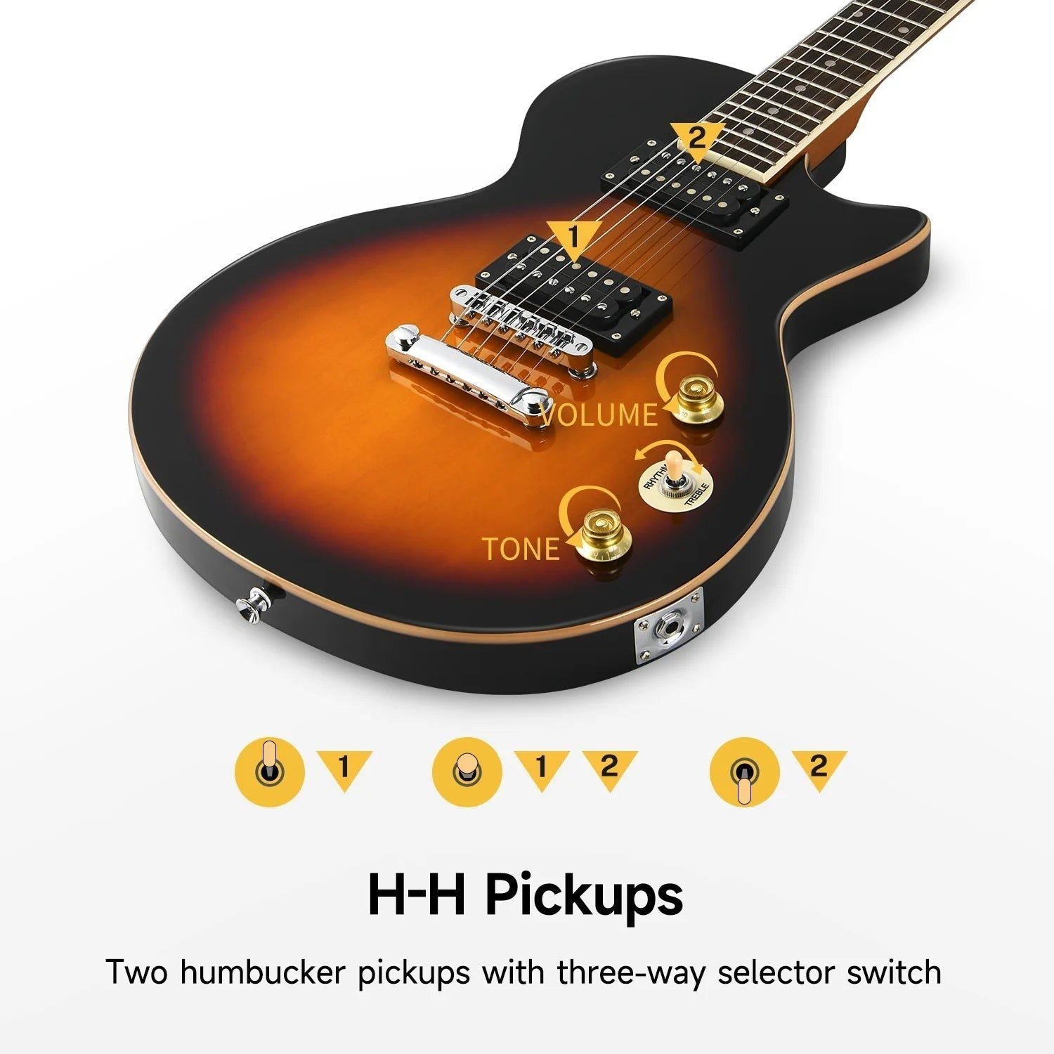 Đàn Guitar Điện Donner DLP124 Sunburst