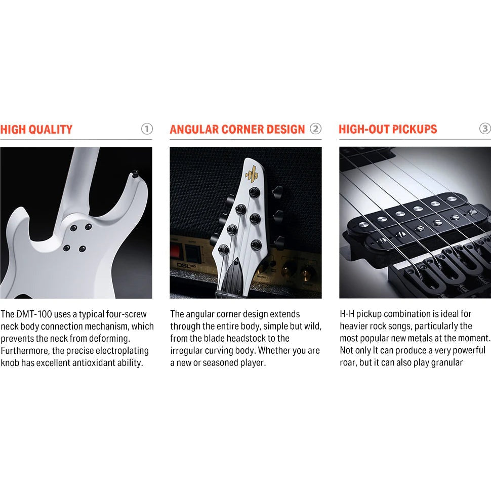 Đàn Guitar Điện Donner DMT-100 White