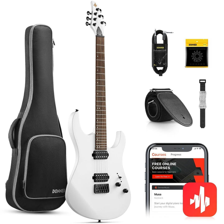 Đàn Guitar Điện Donner DMT-100 White