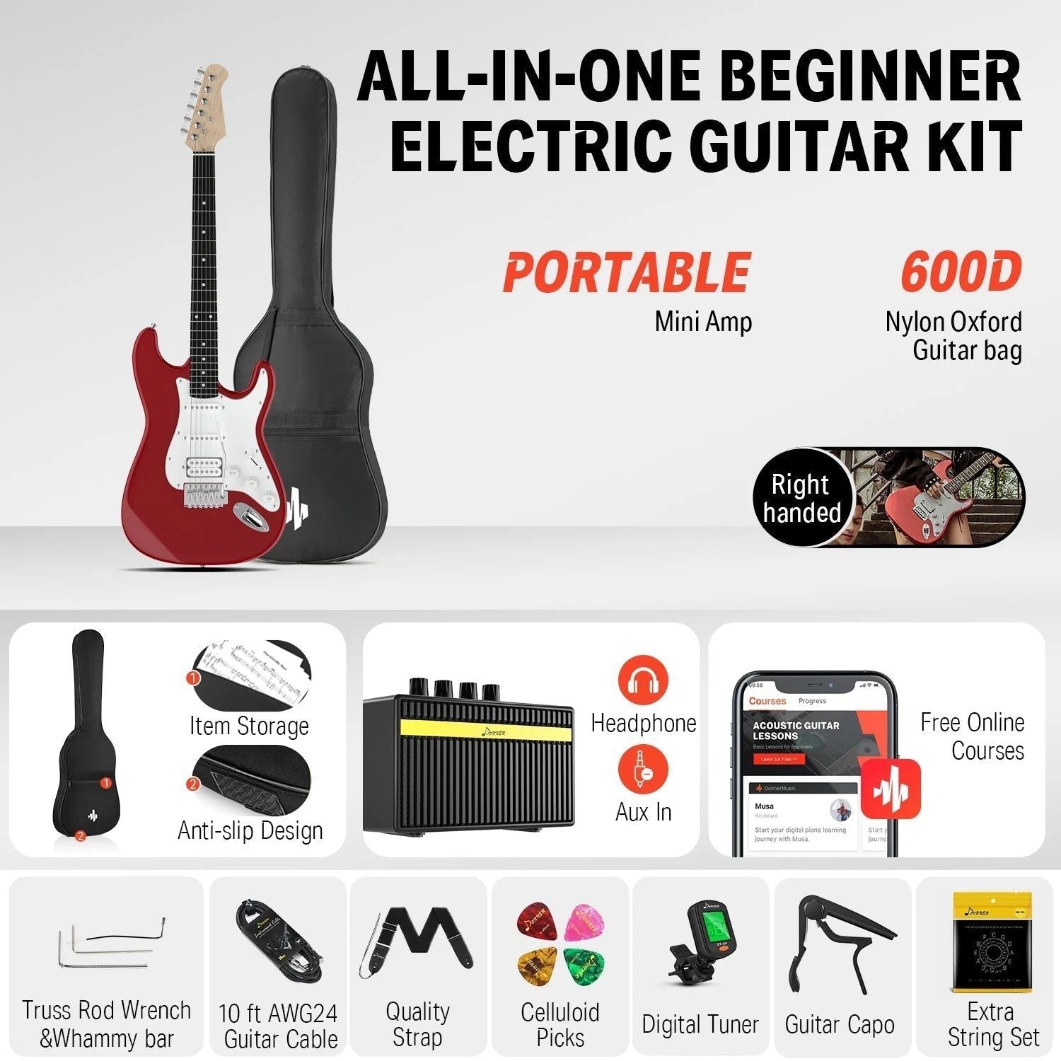 Combo Đàn Guitar Điện Donner DST-100
