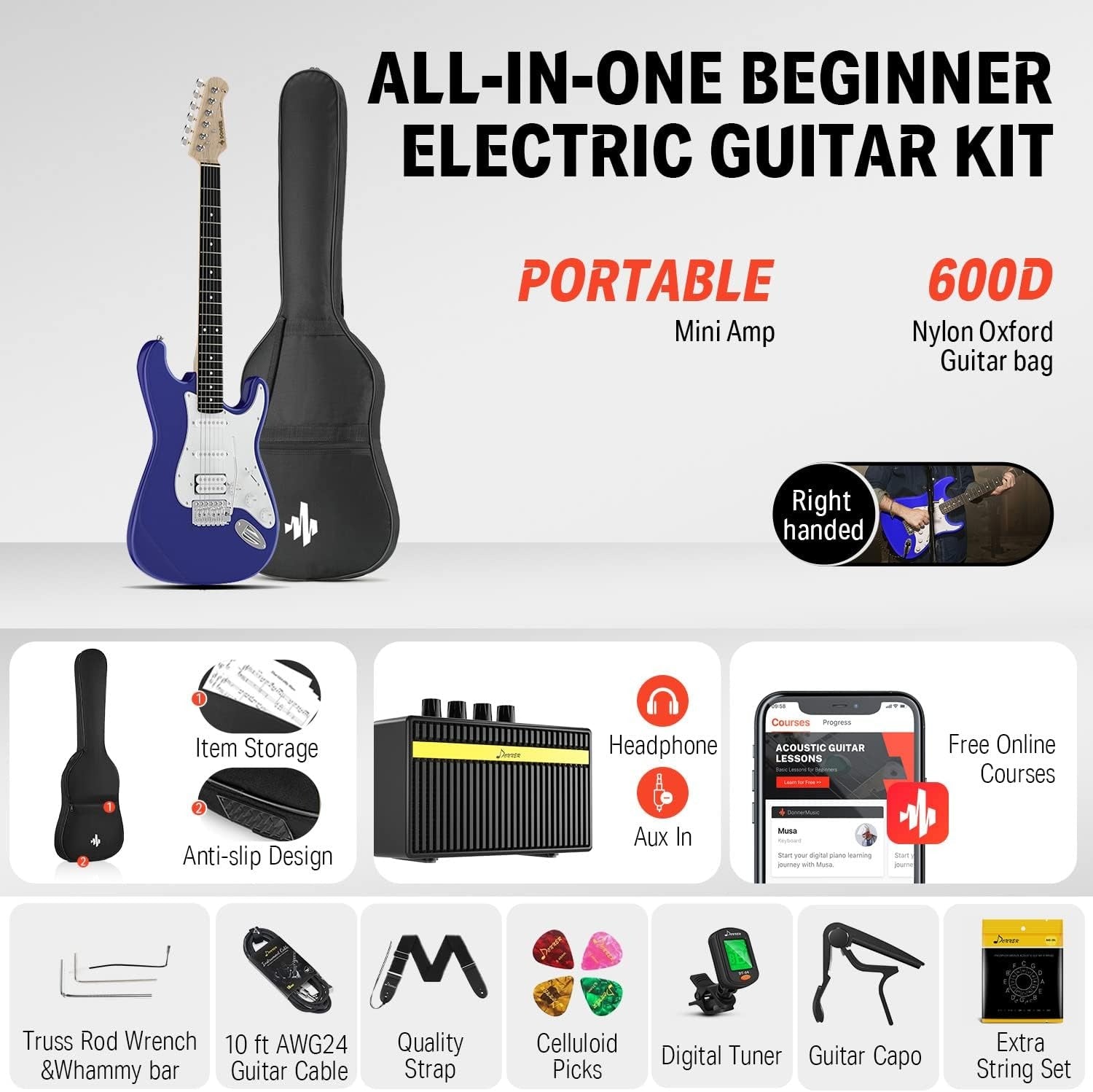 Combo Đàn Guitar Điện Donner DST-100