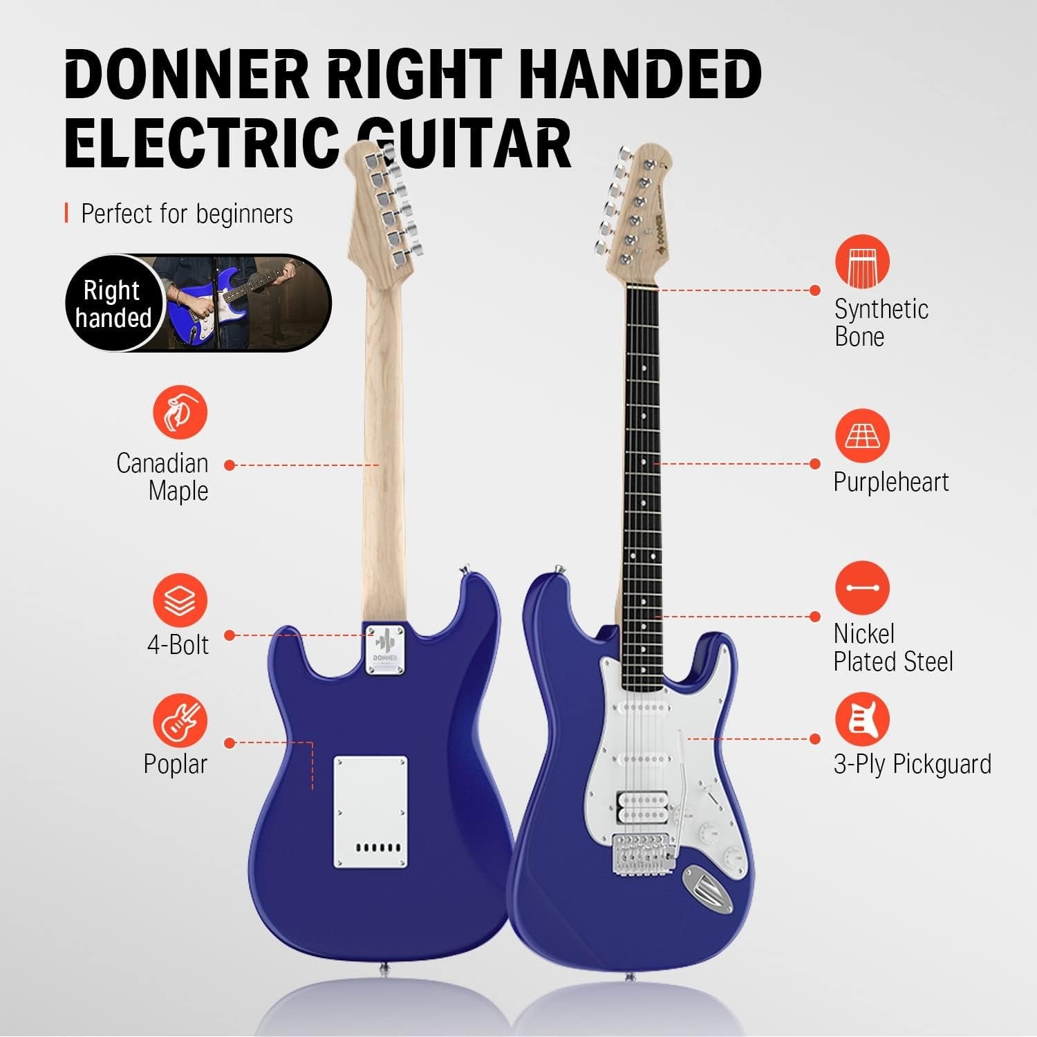Combo Đàn Guitar Điện Donner DST-100 Blue